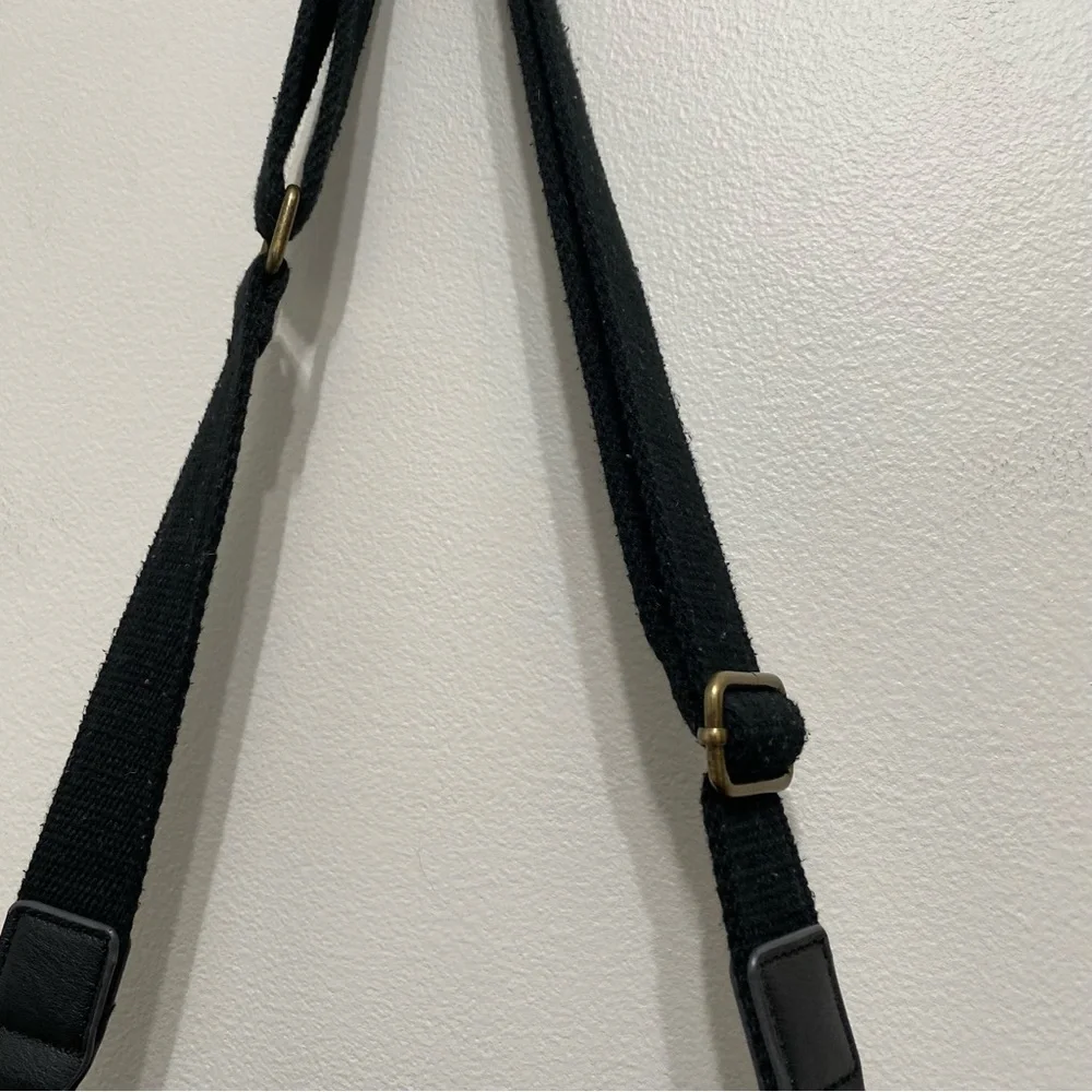 Faux Leather Black Boho Crossbody Bag